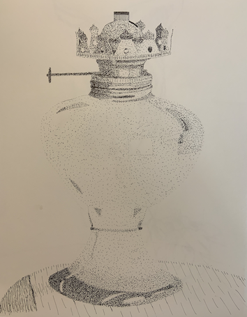 drawing of oil lamp